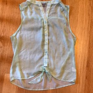 Sheer mint blouse